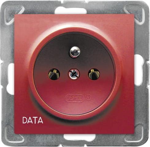 Ospel Impresja p/t Einzelsteckdose mit Erdung 2P+Z DATA ohne Autorisierungsschlüssel ohne Rahmen GP-1YZD/M/00