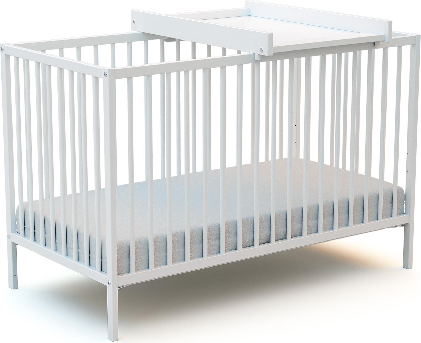 WEBABY – Duo aus weißem Babybett und Wickelunterlage 18131309 8