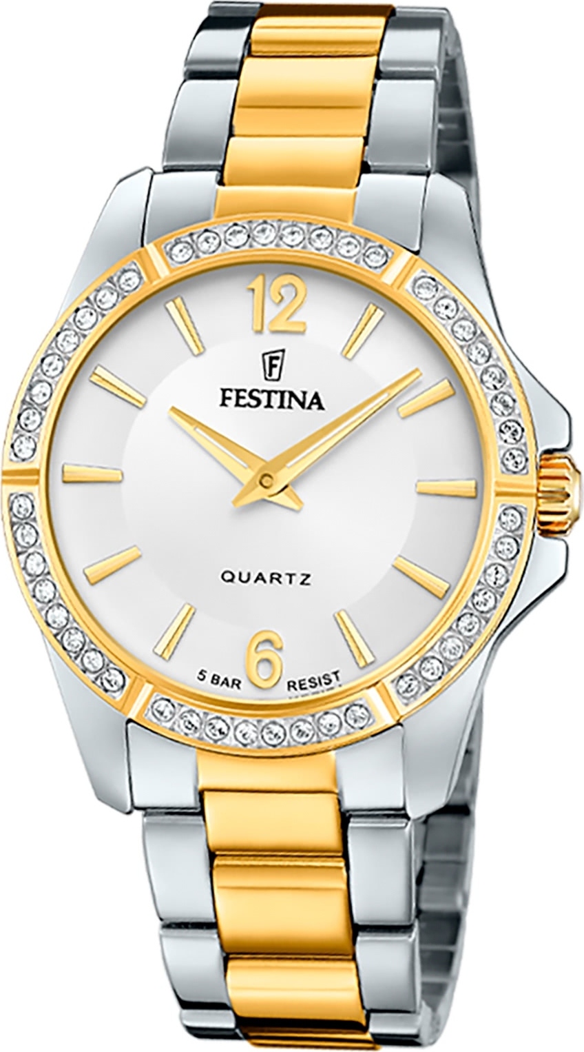Festina dámske náramkové hodinky z nehrdzavejúcej ocele strieborné zlaté Fashion D2UF20594/1