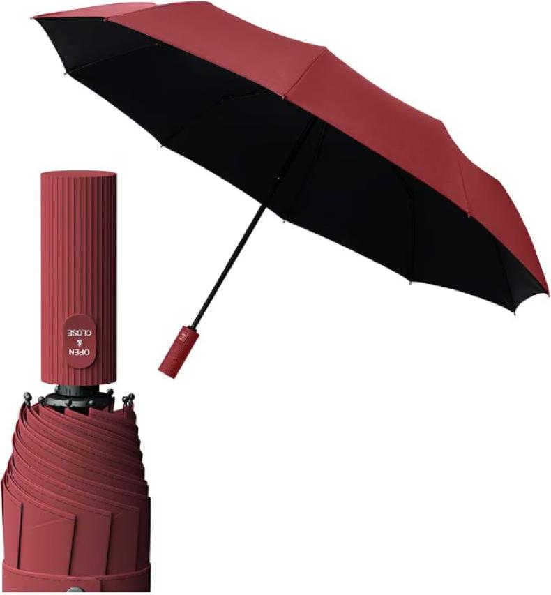 Bvanarn Automatikschirm 1 Stk, Wind- Und Regenfest, Weinrot Mit Lotus-Effekt, Für Regen Und Sonne PMOSTH-0715044