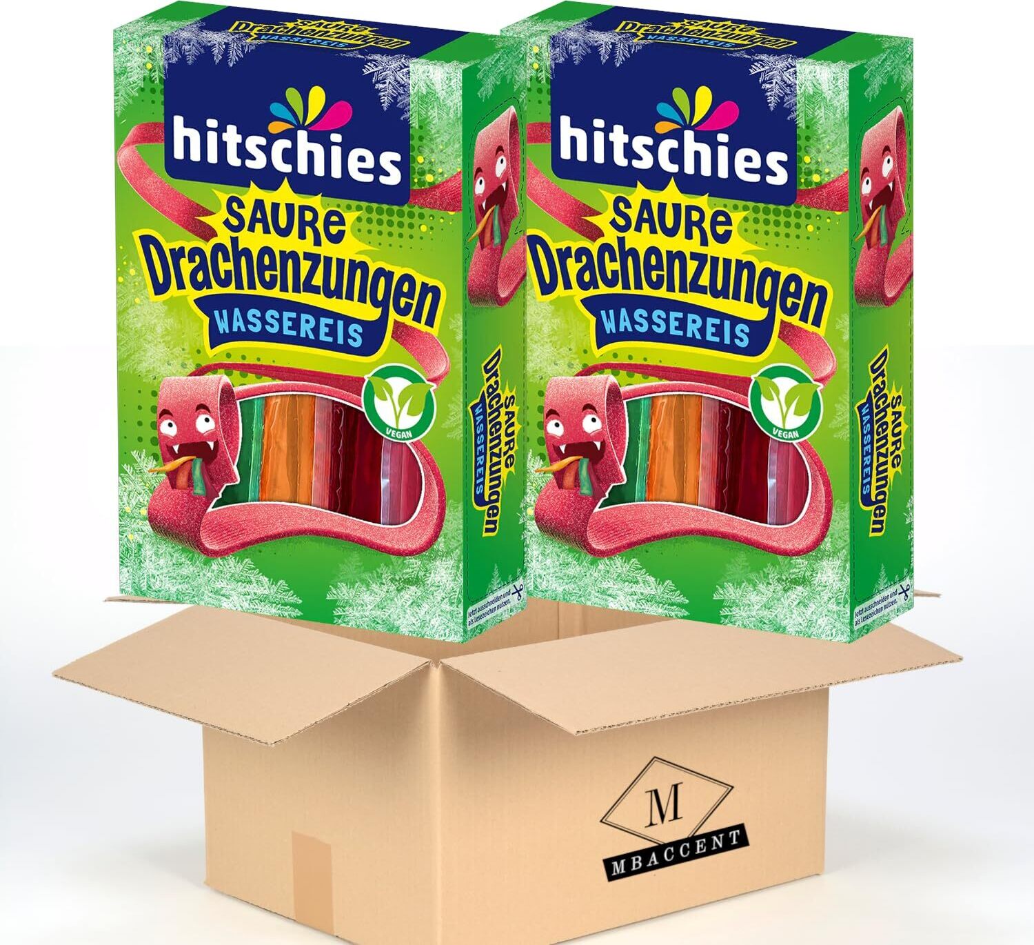 2x Hitschies Saure Drachenzungen Wassereis Set Hitschler 2x400ml (800ml) by MBaccent + MBAccent Versandschutzpackung