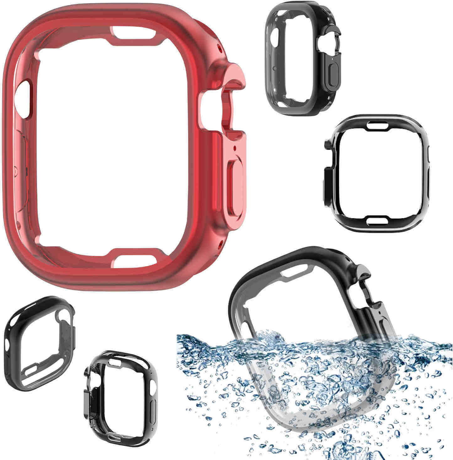 Pre Apple Watch Ultra 1 + 2 49 mm 2 v 1 Puzdro TPU Cover + PET fólia