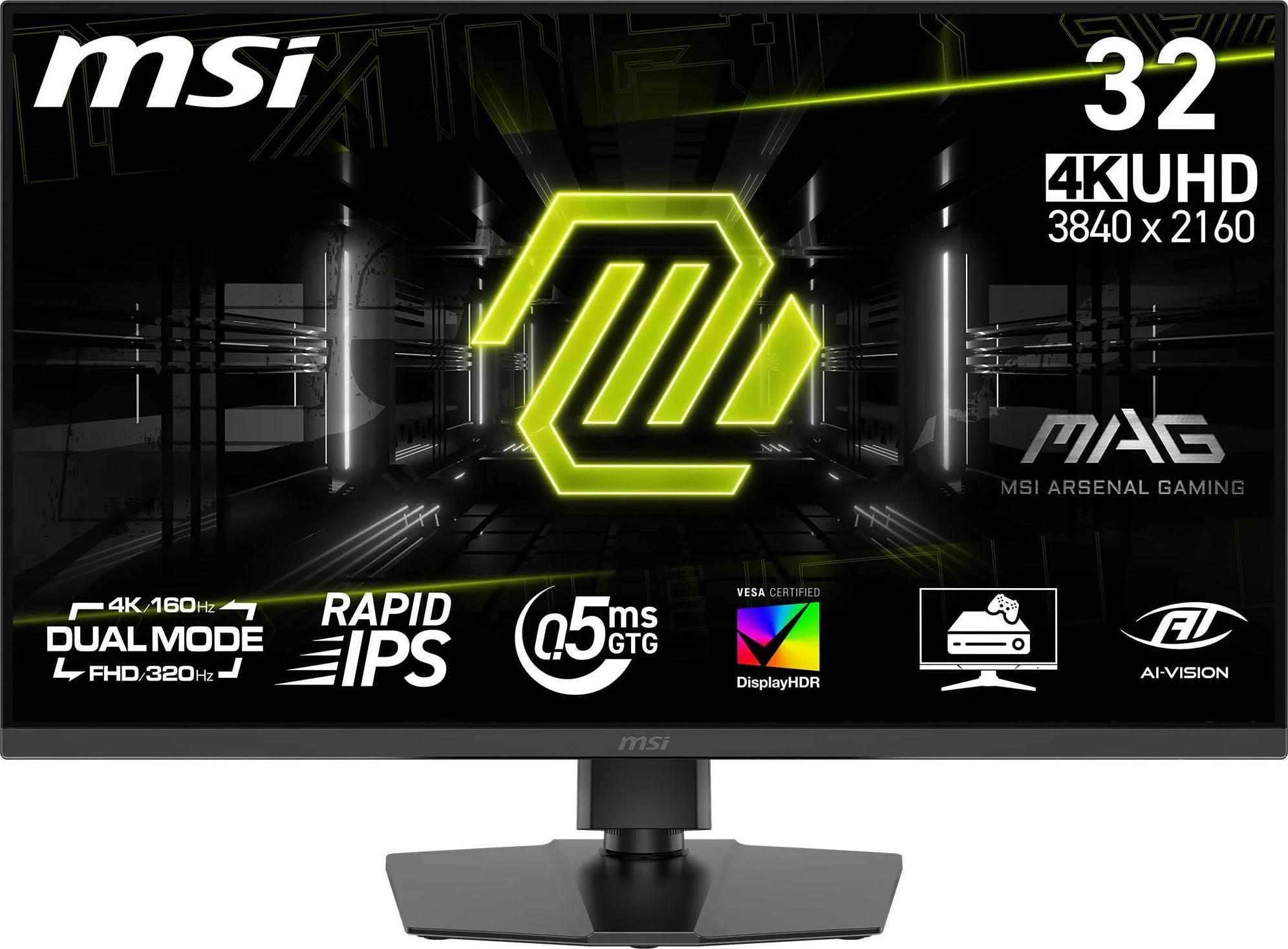 MSI MAG 322URDF E16, 80 cm (31.5"), 3840 x 2160 px, 4K Ultra HD, 0,5 ms, Čierna