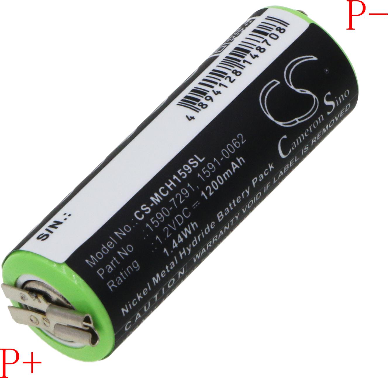 TECHTEK Akku Kompatibel mit [Moser] Ermila Bella 1590, ChroMini 1591, ChroMini 1591B, ChroMini 1591Q Ersetzt 1590-7291, für 1591-0062, für 1591-006