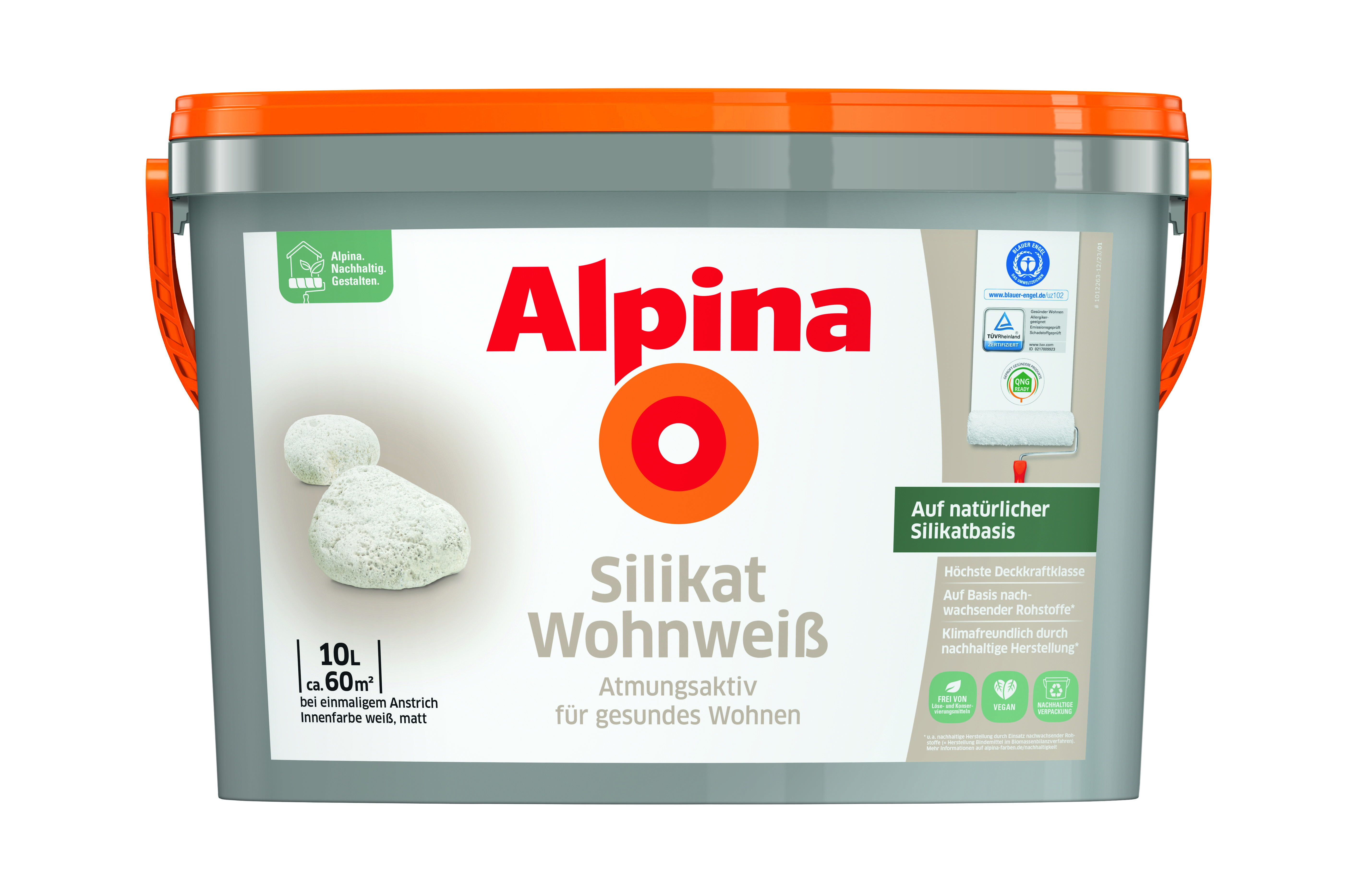 Alpina Silikat Wohnweiß Wandfarbe 10 L 1012253