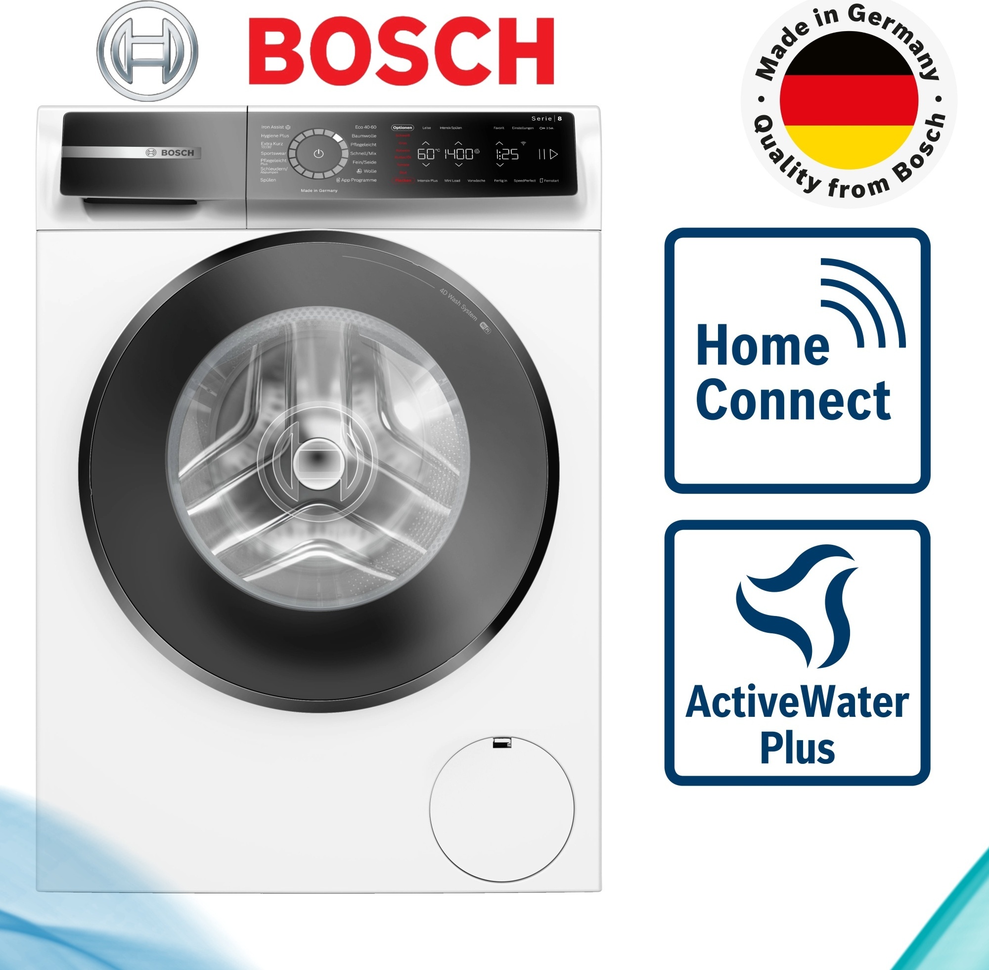 Bosch WGB244040 Práčka s predným plnením 9 kg 1400 otáčok za minútu WLAN (Wi-Fi)