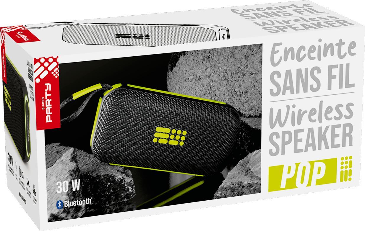 Bigben Interactive S.A. Bigben Interactive PARTYBTSPBKY, 2.0 Kanäle, 30 W, Verkabelt & Kabellos, Party Lautsprecher, Schwarz, Gelb