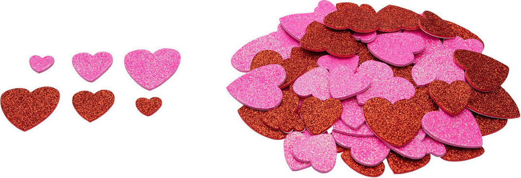 Colorations Farbgebiete - Foamstickers Glitter Hartjes, 100..
