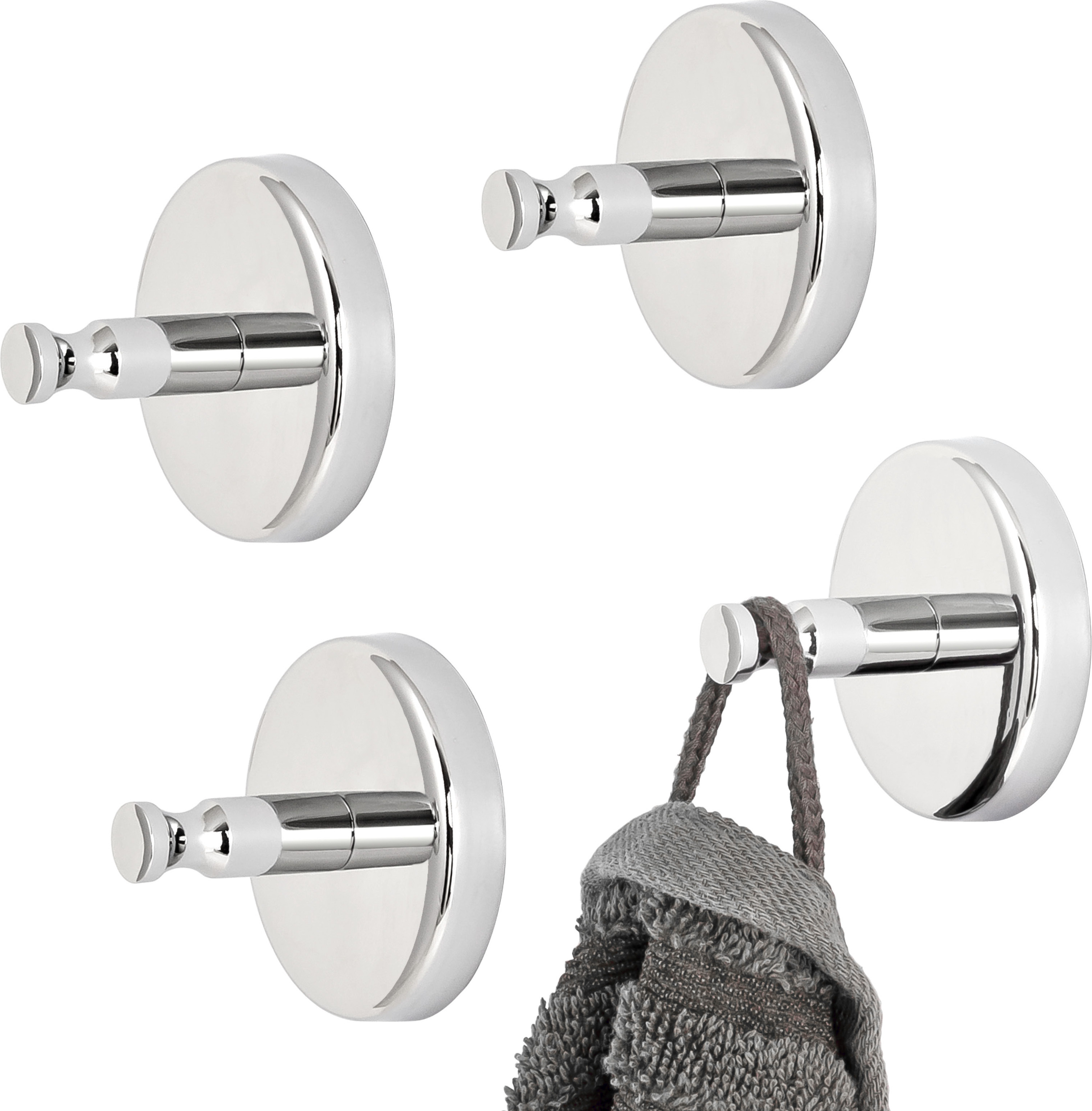 Anello Porta Asciugamani In Acciaio Inox SUS304 - Accessorio Bagno Moderno, Nichel Spazzolato O Nero Opaco, Porta Strofinacci - 3