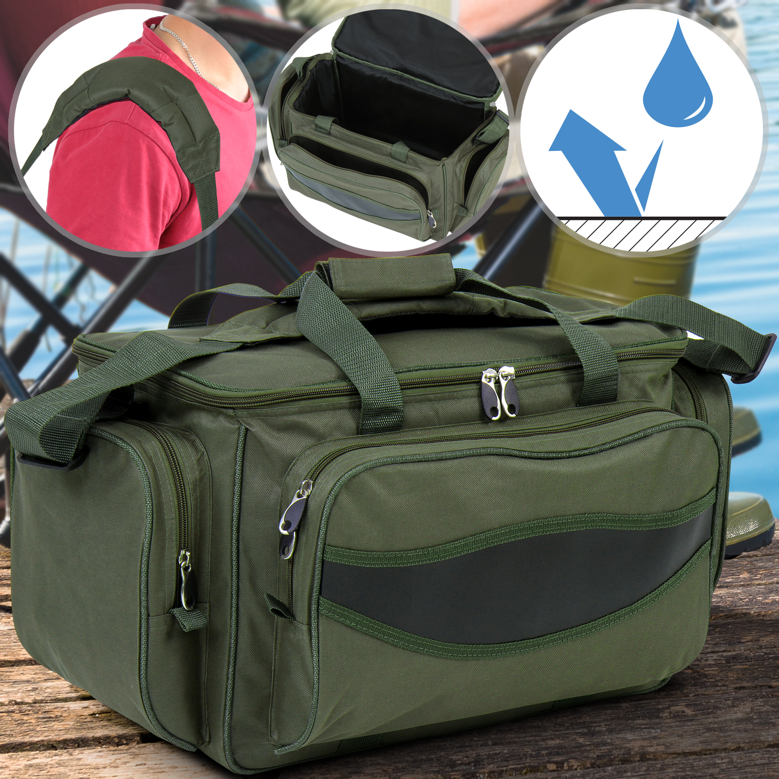 Berkley Gerätetasche und Kühltasche mit 4 Köderboxen System Bag Angeltasche 