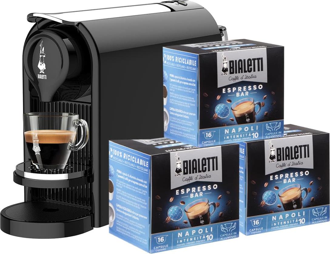Bialetti Gioia Plus, Kávovar na kapsule, 0,5 L, Kávová kapsula, 1200 W, Čierna