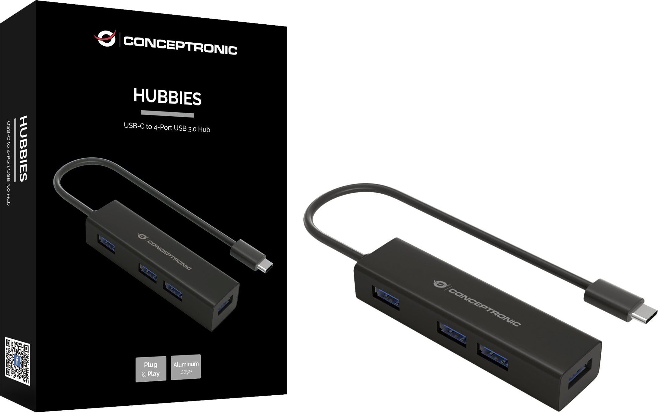 Conceptronic HUBBIES USB-C-zu-4-Port-USB-3.0-Hub