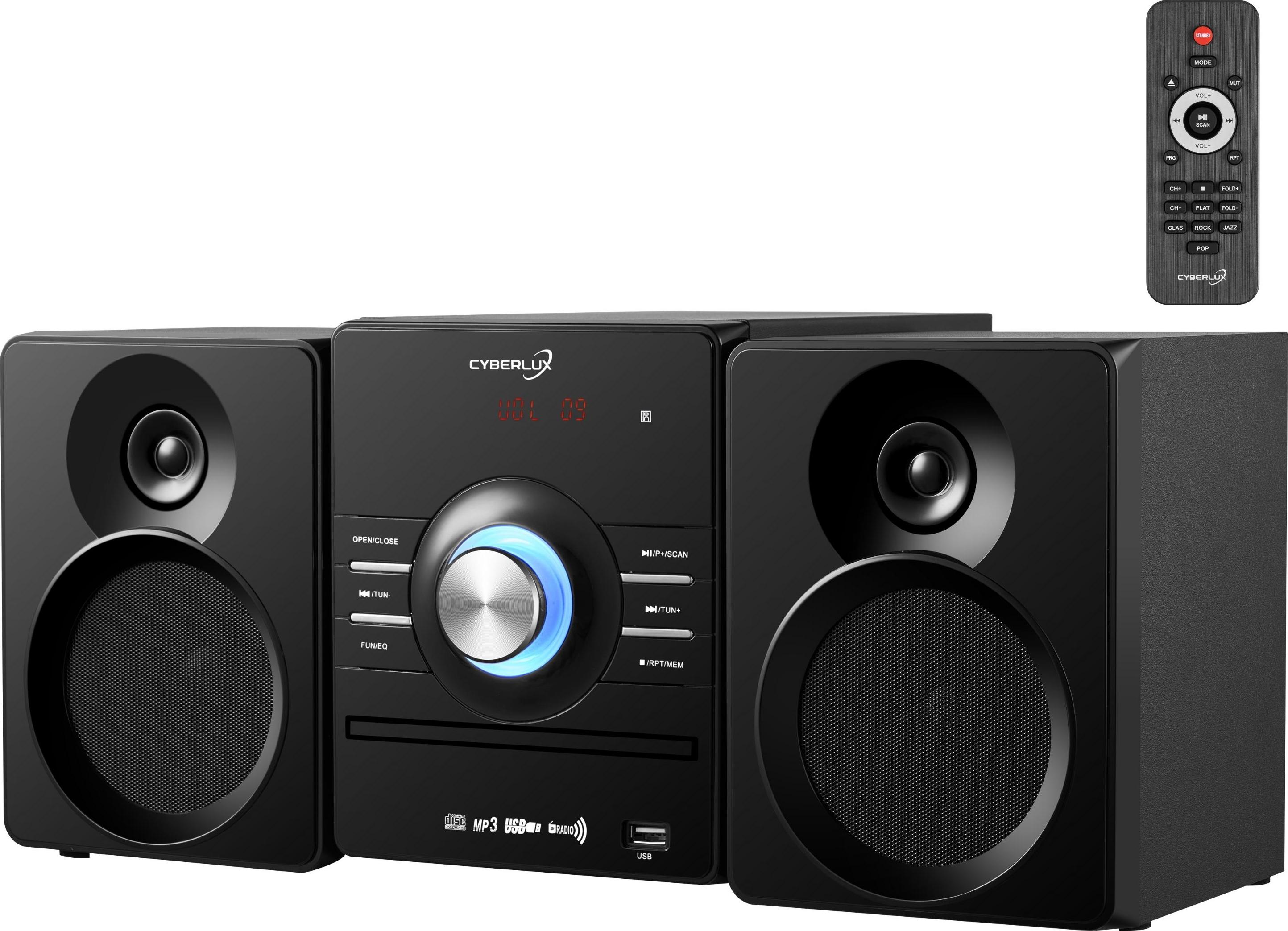 Cyberlux Kompaktanlage mit CD Player Bluetooth Lautsprechern Mini HiFi Musikanlage Stereoanlage USB AUX In CD/MP3 FM Radio 30 Speicherplätze LED-Display Anlage mit Boxen Micro HiFi System CL-3121