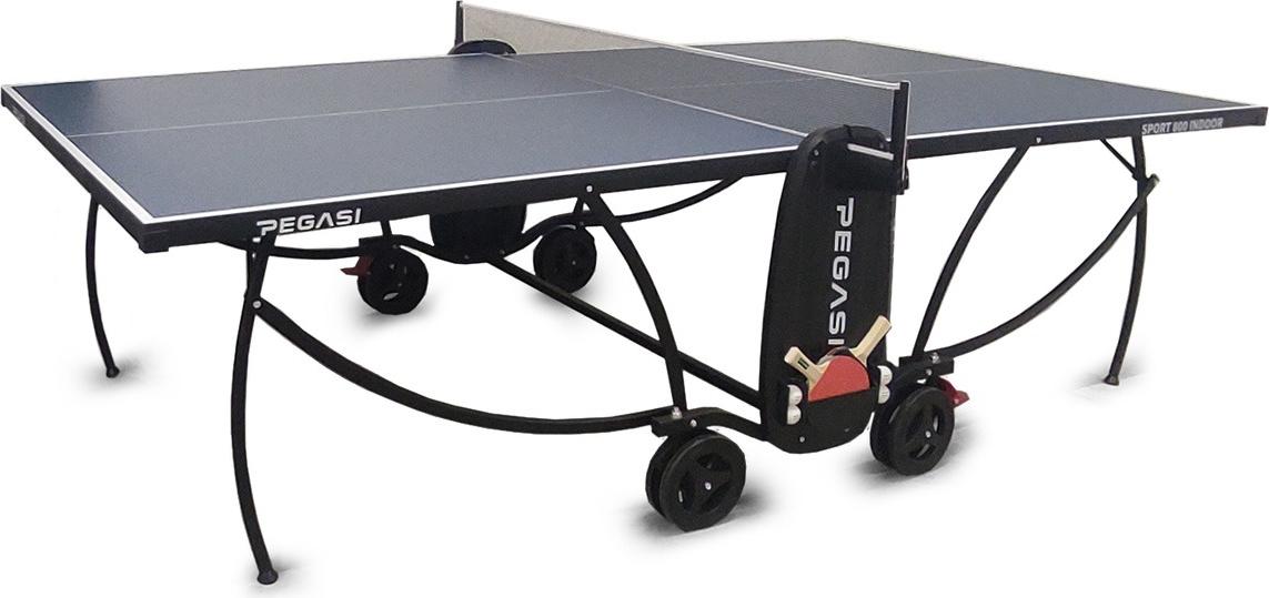 Pegasi Tischtennisplatte 800 - Tischtennisplatte Indoor - Faltbare Tischtennistisch - Klappbar - Original Tischtennistisch - Mit Rädern - Beweglich - Blau PEG-T800IN-BLUE