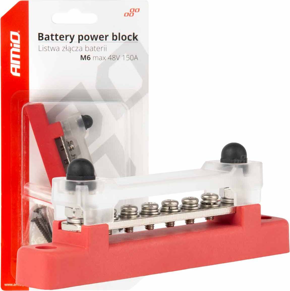 Bus Bar Masseverteiler AMIO-03810 M6 12V-48V 150A für Profisysteme