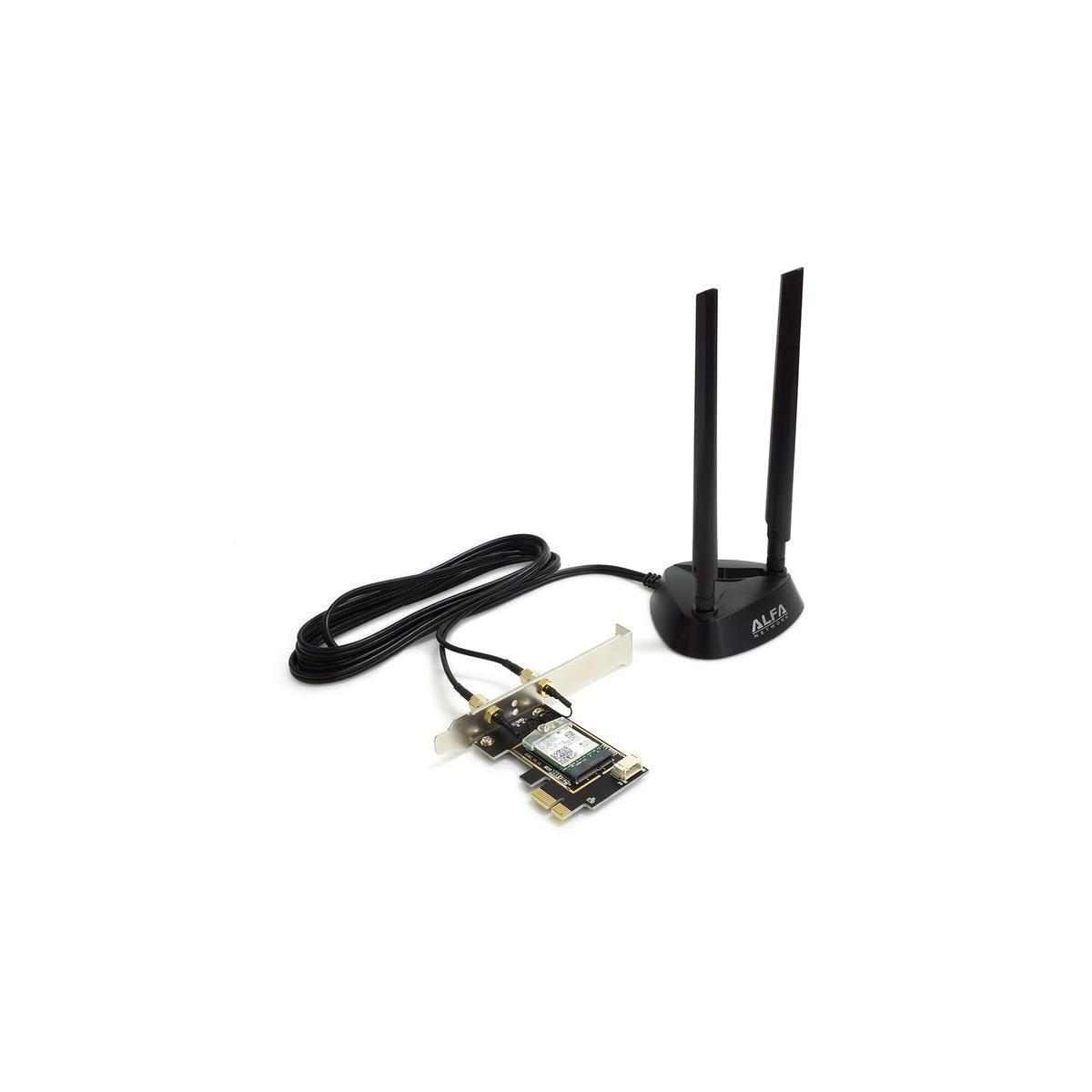 ALFA Network Alfa Netzwerk Alfa Wi-Fi 6E PCIe-Karte mit magnetischer Antenne AIT-AX210-EX