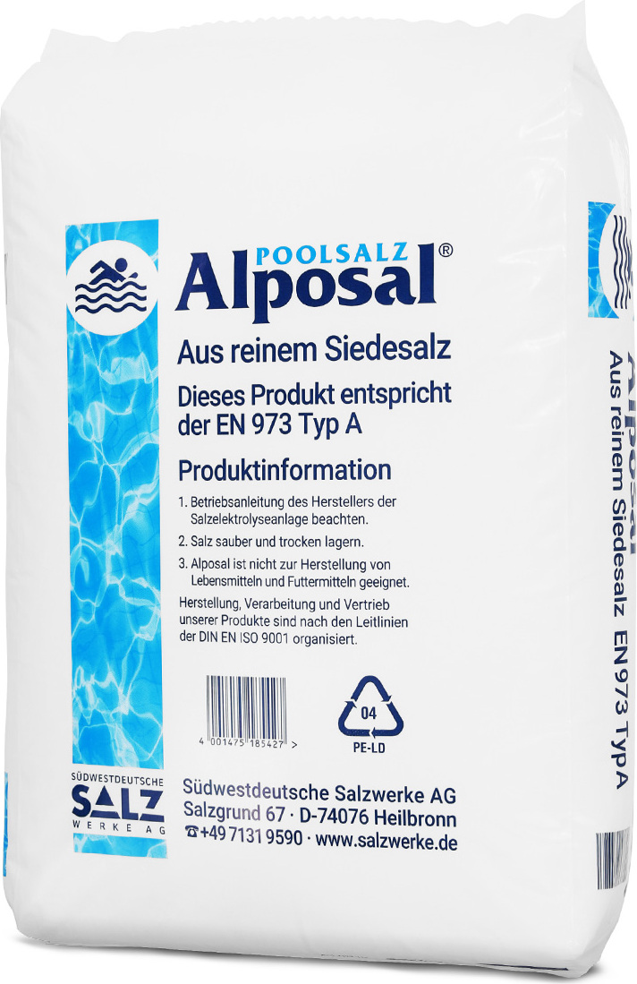 Paradies Pool Alposal Poolsalz 25 kg, Schwimmbadsalz, Chlorinator geeignet, Salzelektrolyse, Siedesalz 18542