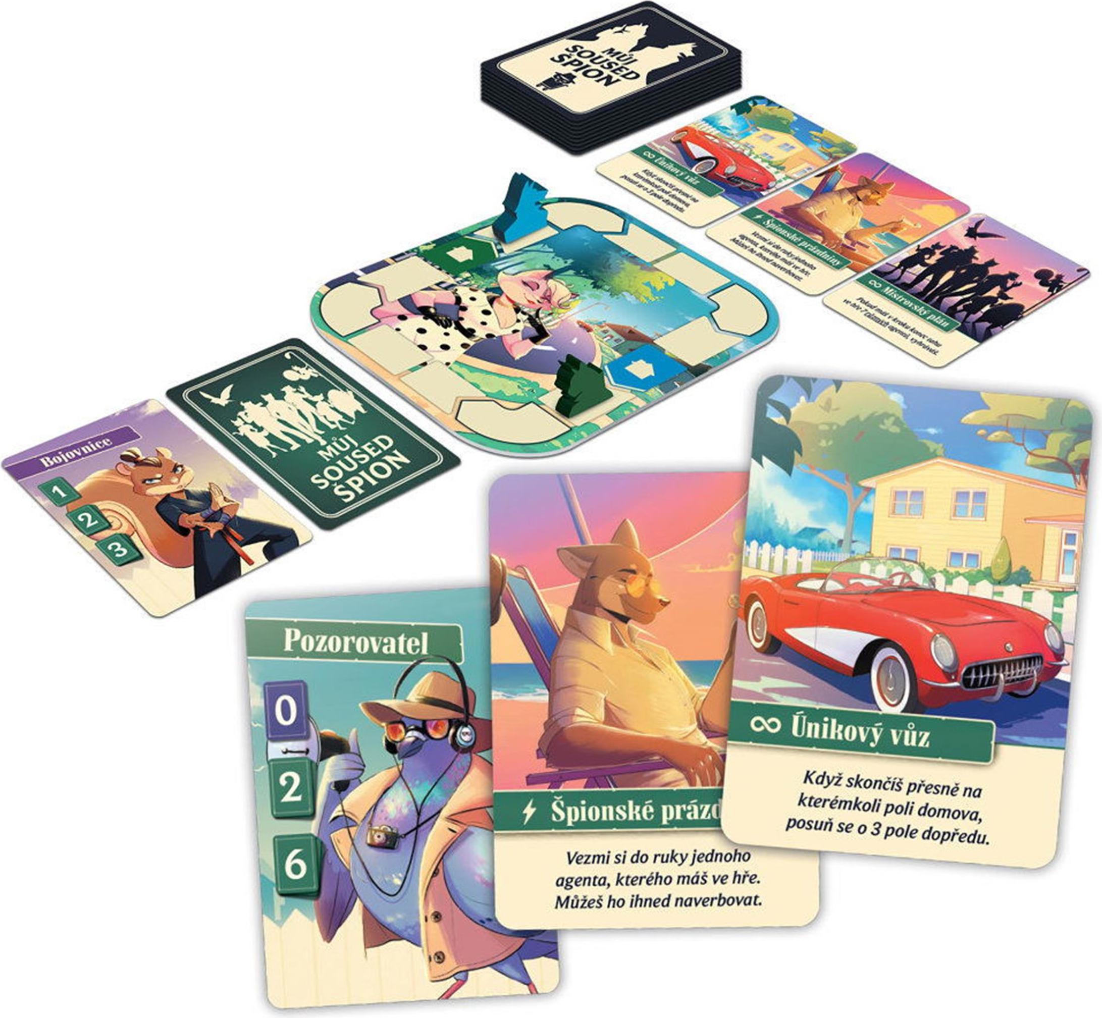 Mj Kartenspiel Mein Nachbar, der Spion, Strategie- und Familienspiel für 2-4 Spieler ab 8 Jahren