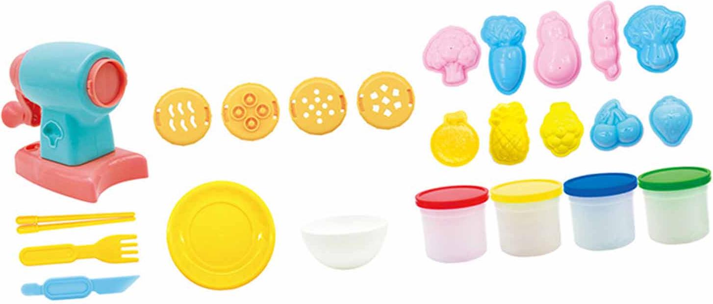Gistuch Spielteig-Set, farbiges Spielzeug, ungiftige Tonform in Lebensmittelqualität für Kinder, Nudelmaschine