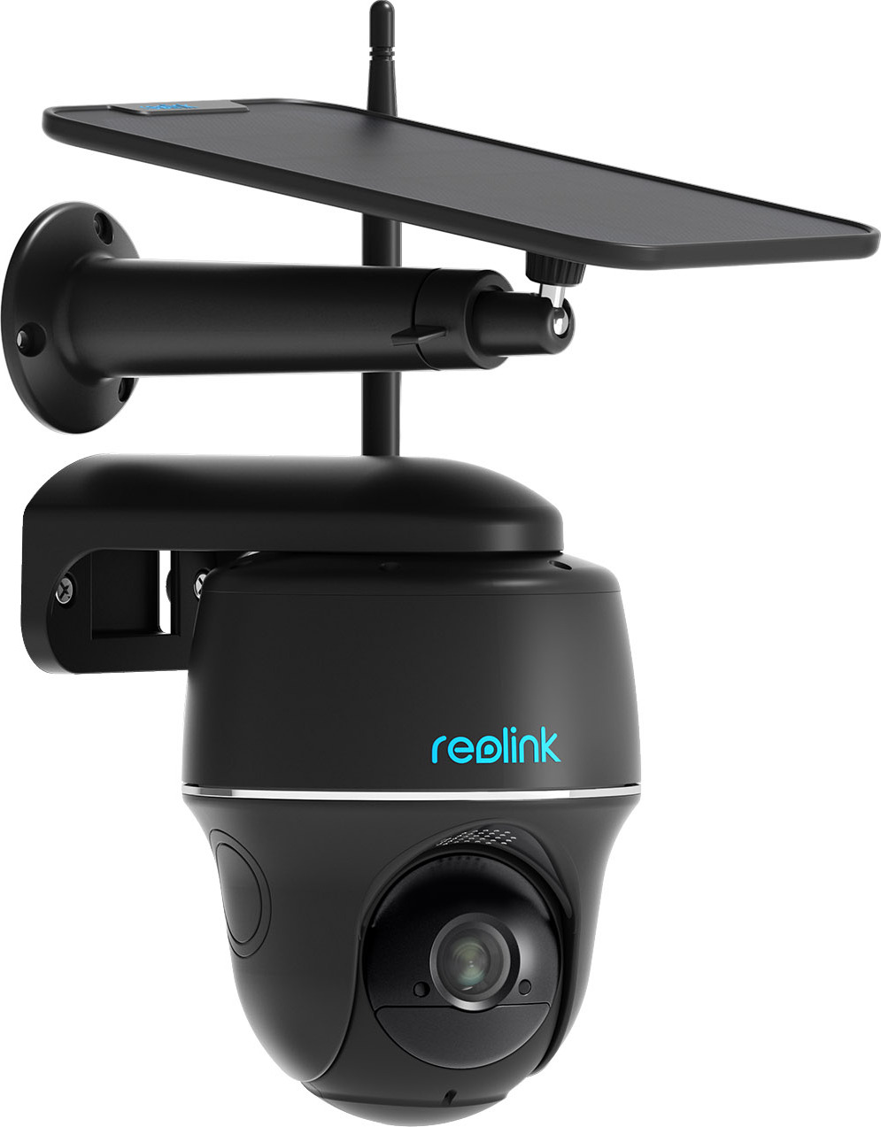 Reolink 2K 355°/140° PTZ solárna/batériová bezpečnostná kamera vonkajšia 2,4/5GHz WiFi, detekcia osôb/vozidiel, 2-cestný zvuk, Argus PT(Black) + solárny panel