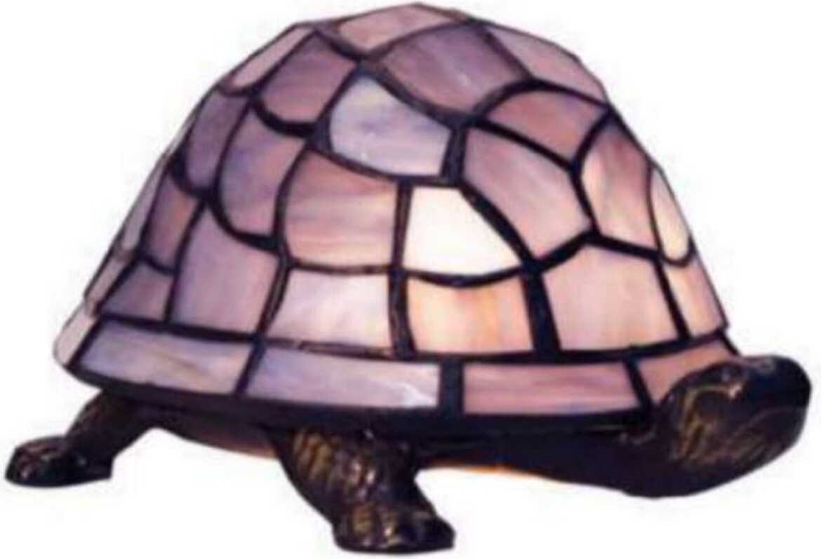 Casa Padrino Luxus Tiffany Tischleuchte Schildkröte Lila / Bronze 20 x 14 x H. 13 cm - Tiffany Deko Leuchte - Luxus Interior - Luxus Art Deco Leuchten - Tiffany Leuchten NEW-52757