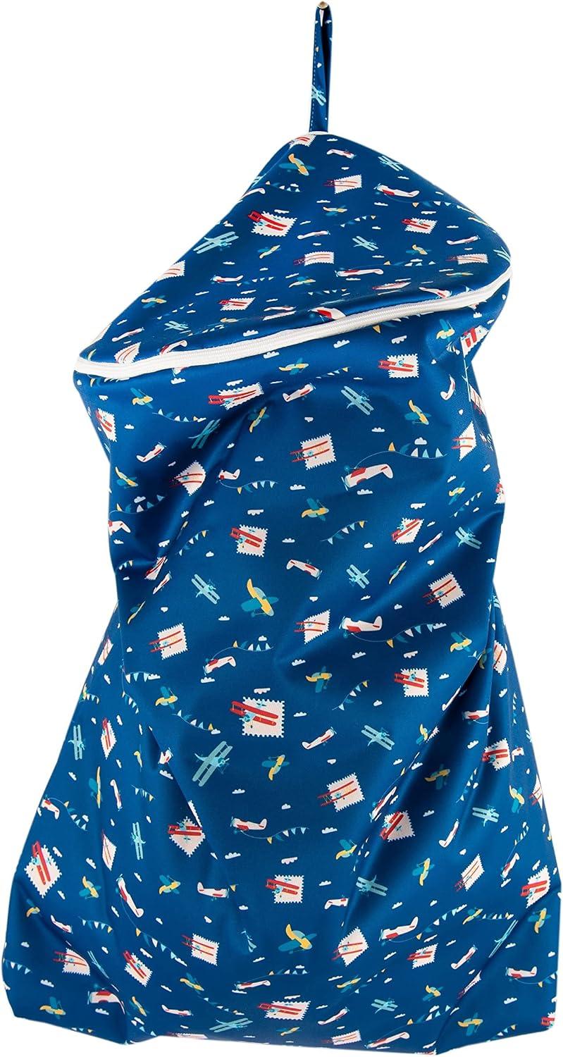 Markenlos Windelsack RONDO im Design Blaue Flugzeuge, Größe: ca. 54 cm x 35 cm