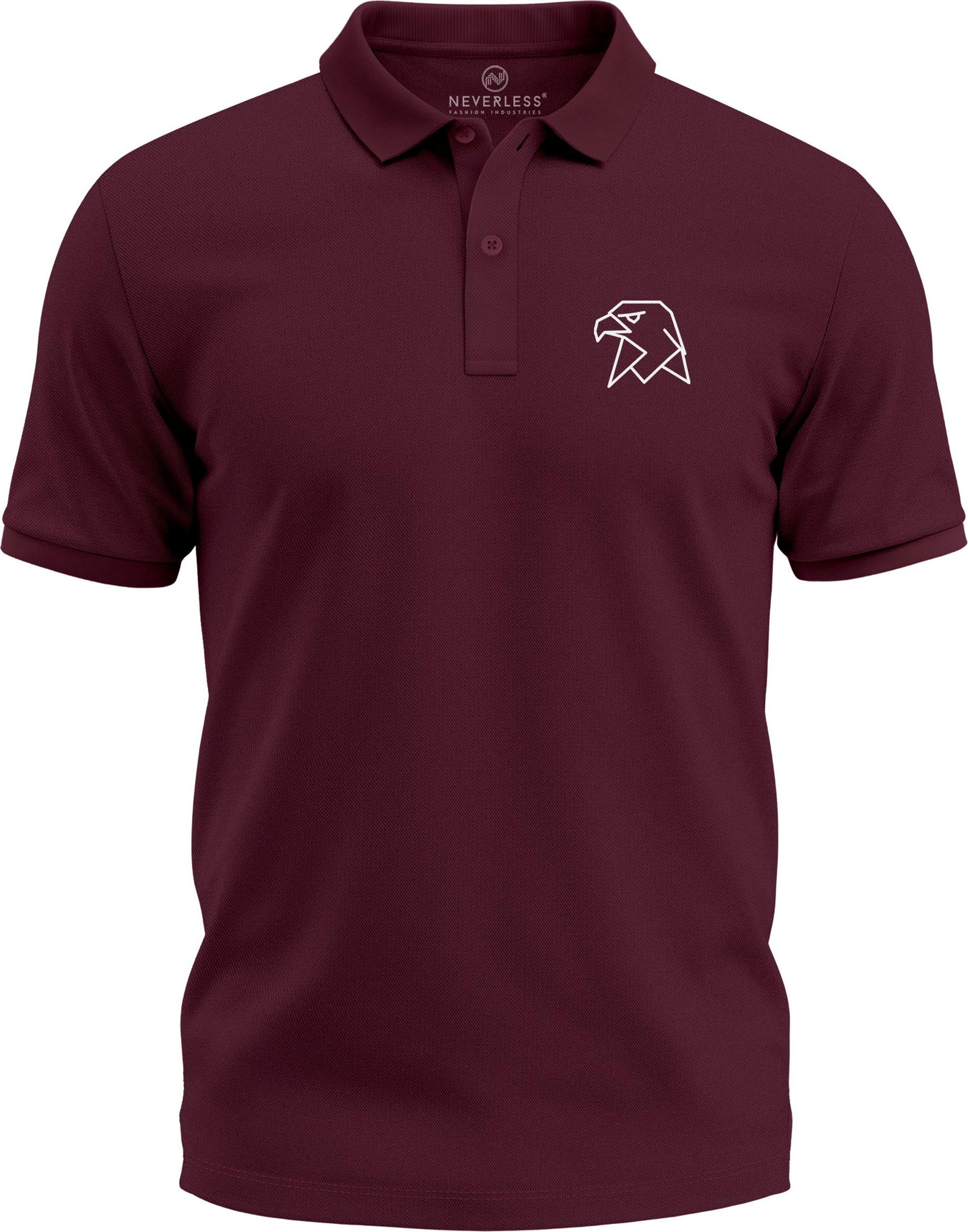 Poloshirt Herren Adler Tierlogo im Polygon-Stil – Kurzarm Polo Sommer Outdoor Fashion Modern Fit Neverless® 277978
