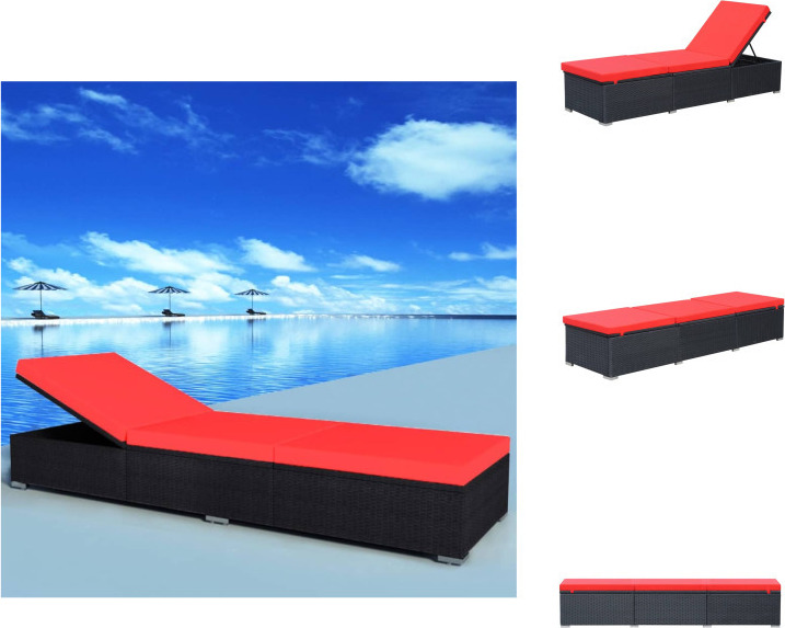 vidaXL Lehátko s vankúšom z polyratanu čierne - Lehátka