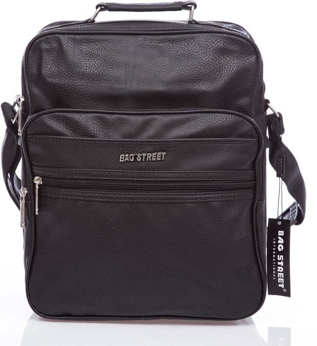 Bag Street Herren Tasche Arbeitstasche Kunstleder Umhängetasche Schwarz