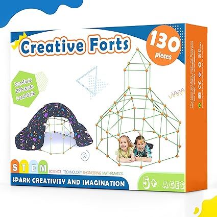 Akhan DIY Höhle Kinder Konstruktionsspielzeug Outdoor Spielzeug für 5+ ahre alt Junge & Mädchen - 130PCS Kreatives Bauset Für Kinder Höhle Bauen Indoor