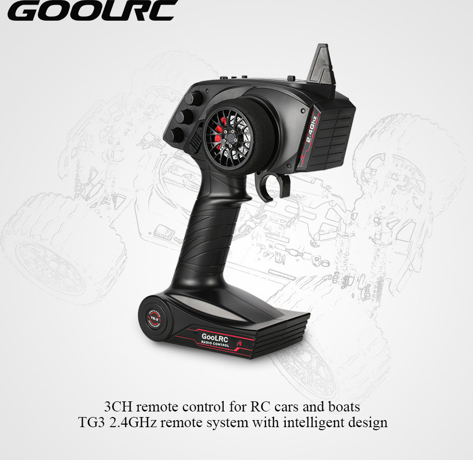 Urspruengliche GoolRC TG3 2,4 GHz 3CH Digital Radio-Fernbedienung Sender mit Empfaenger fuer RC Auto-Boot