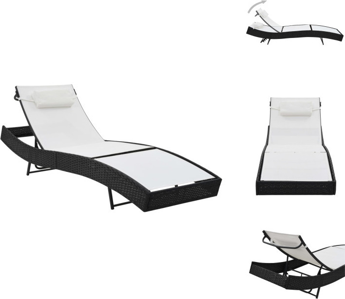 vidaXL Lehátko s vankúšom z polyratanu čierne - Lehátka