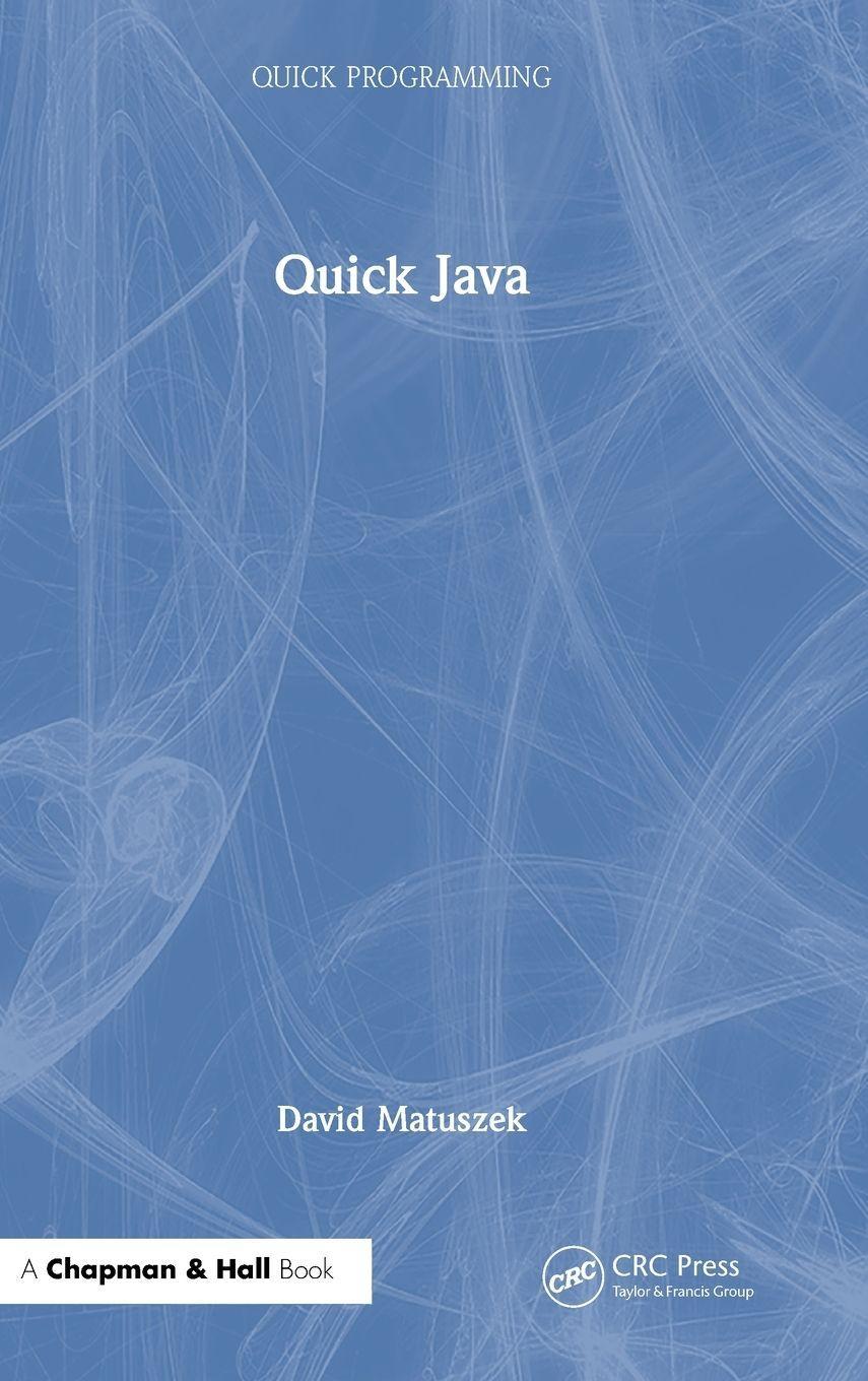 Chapman And Hall, CRC Schnelles Java.oderJava in Kürze.oderJava – Schnell erklärt.oderJava – Eine schnelle Einführung