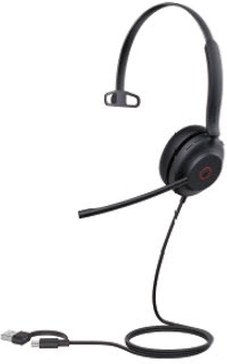 Yealink UH35 Mono UC USB-C/A, Kábel, 20 - 20000 Hz, Hovor / hudba, 96,5 g, Slúchadlá s mikrofónom, Čierna