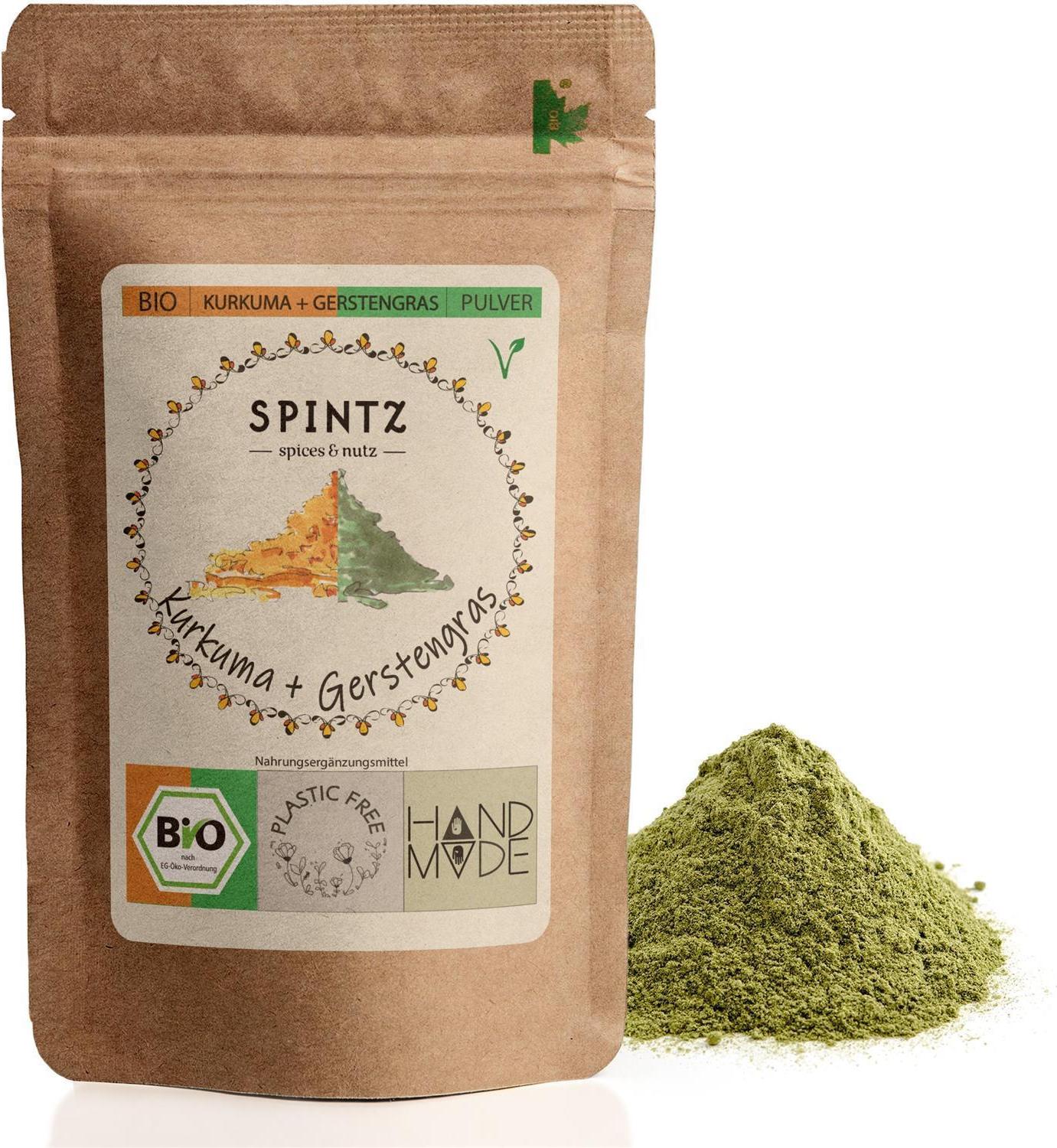 Spintz Kurkuma Gerstengras Pulver 500g SPINTZ-Bio-Kurkuma-Gerstengras-500g