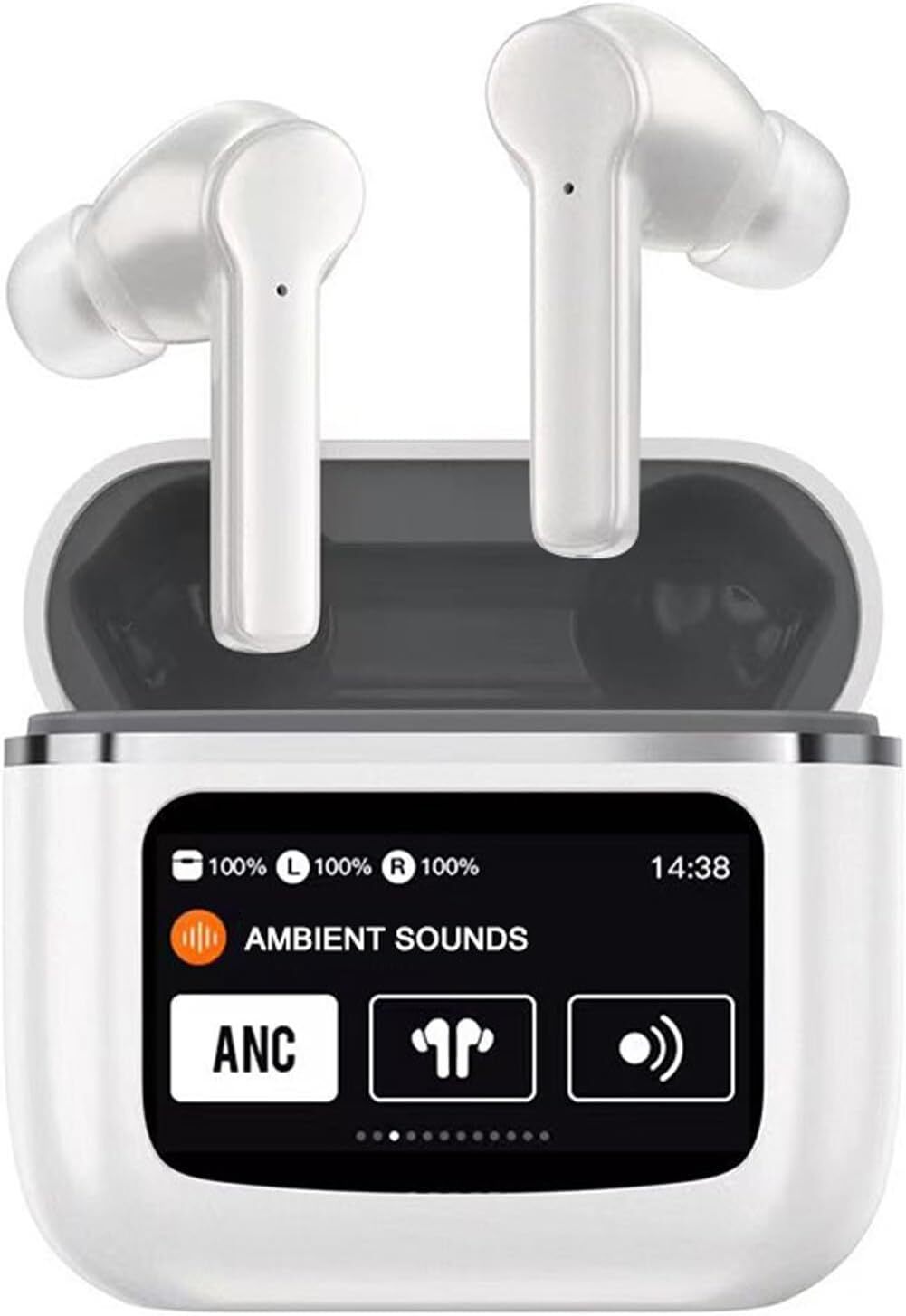 Xmenha Noise Cancelling Kopfhörer ANC Wireless Headphones Kopfhoerer mit Touchscreen Bluetooth kabellos Kopfhörer Geräuschunterdrückung im Ohr mit Bildschirm