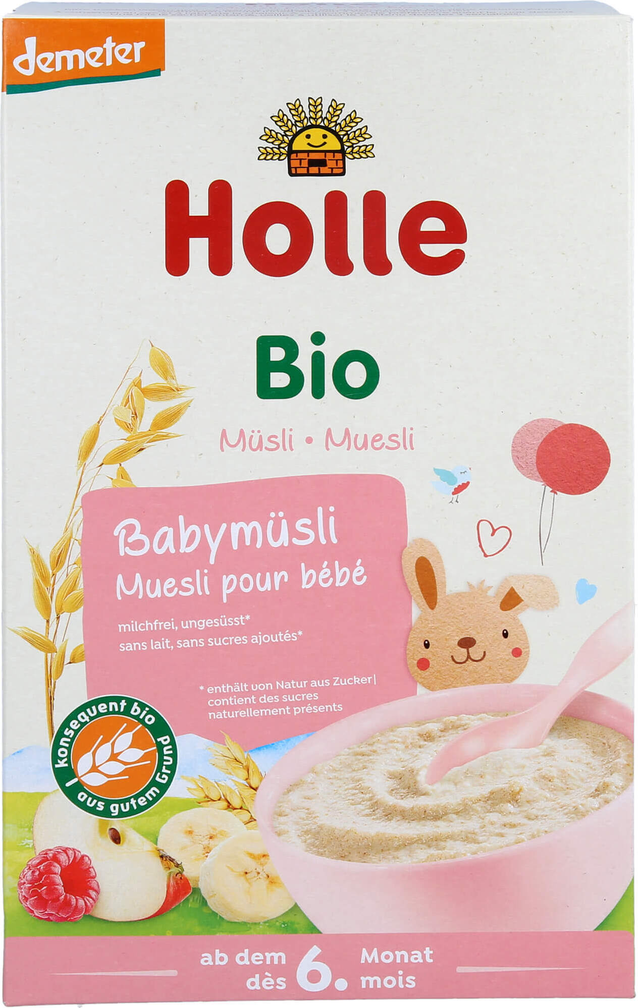 Holle baby Holle Porridge Müsli Himbeer-Apfel-Banane Ab 6 Monaten Demeter 250 g 02909269