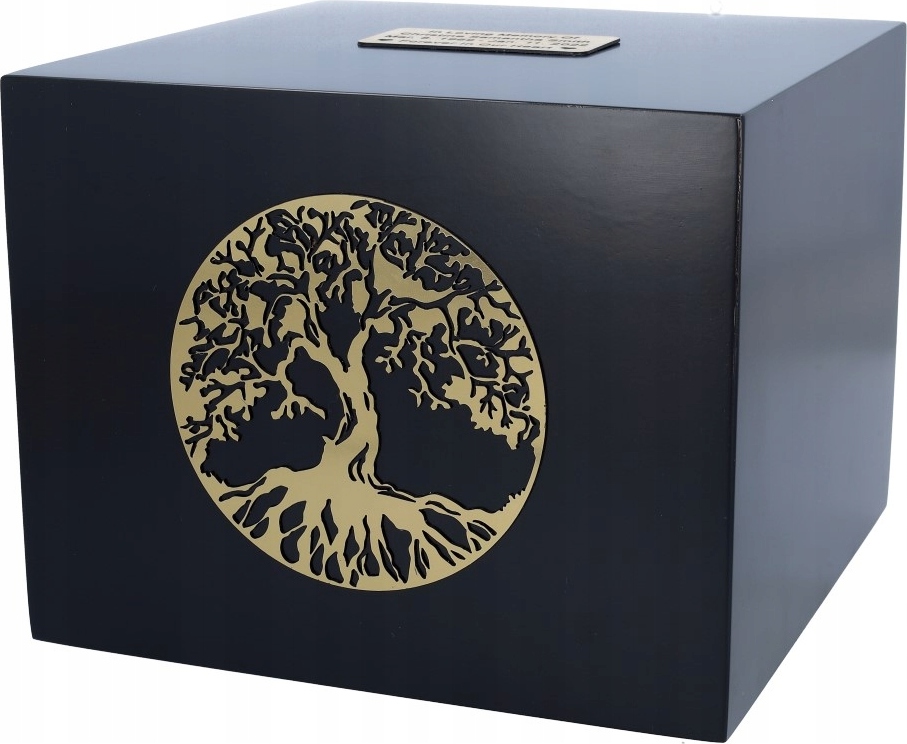 Remember Forever Schwarze Holzurne Für Asche, Baum Des Lebens, Beerdigungsurnenkasten