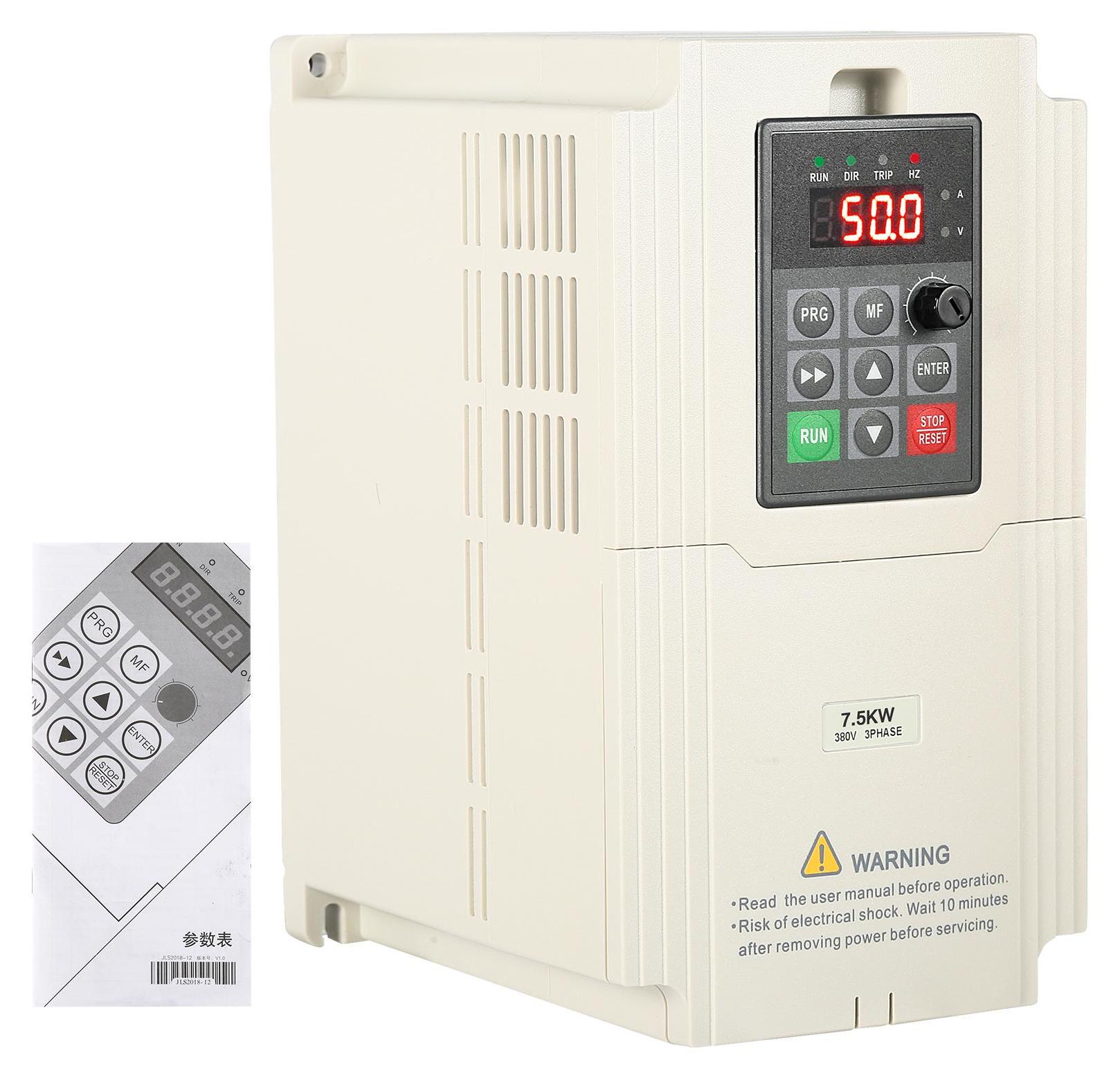 TWO TREES 380V 7,5KW Frequenzumrichter, 3-Phasen VFD Inverter, Drehzahlregler, Motorsteuerung, Frequenzwandler