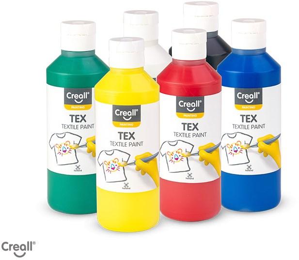 Havo Creall Textilfarbe Set 6 Farben 250ml - Textilfarbe Acryl Basis 3360058