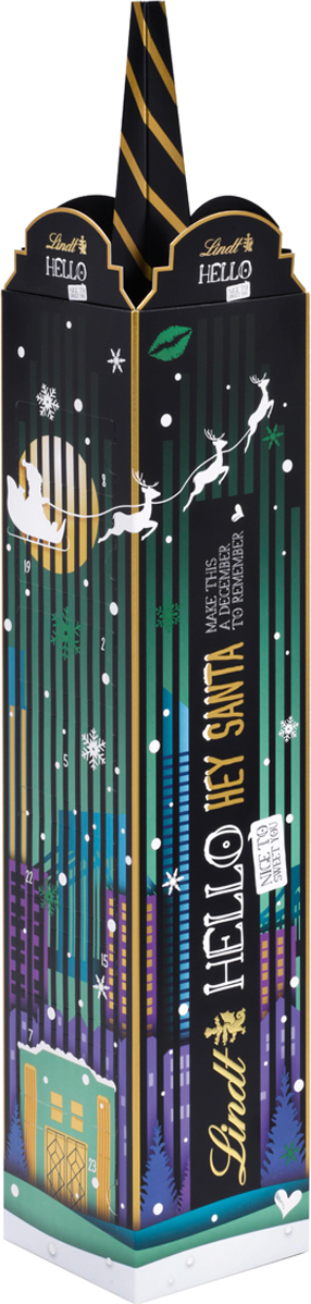 Lindt Hello Xmas Adventný kalendár veža čokolády 7 rôznych 235g