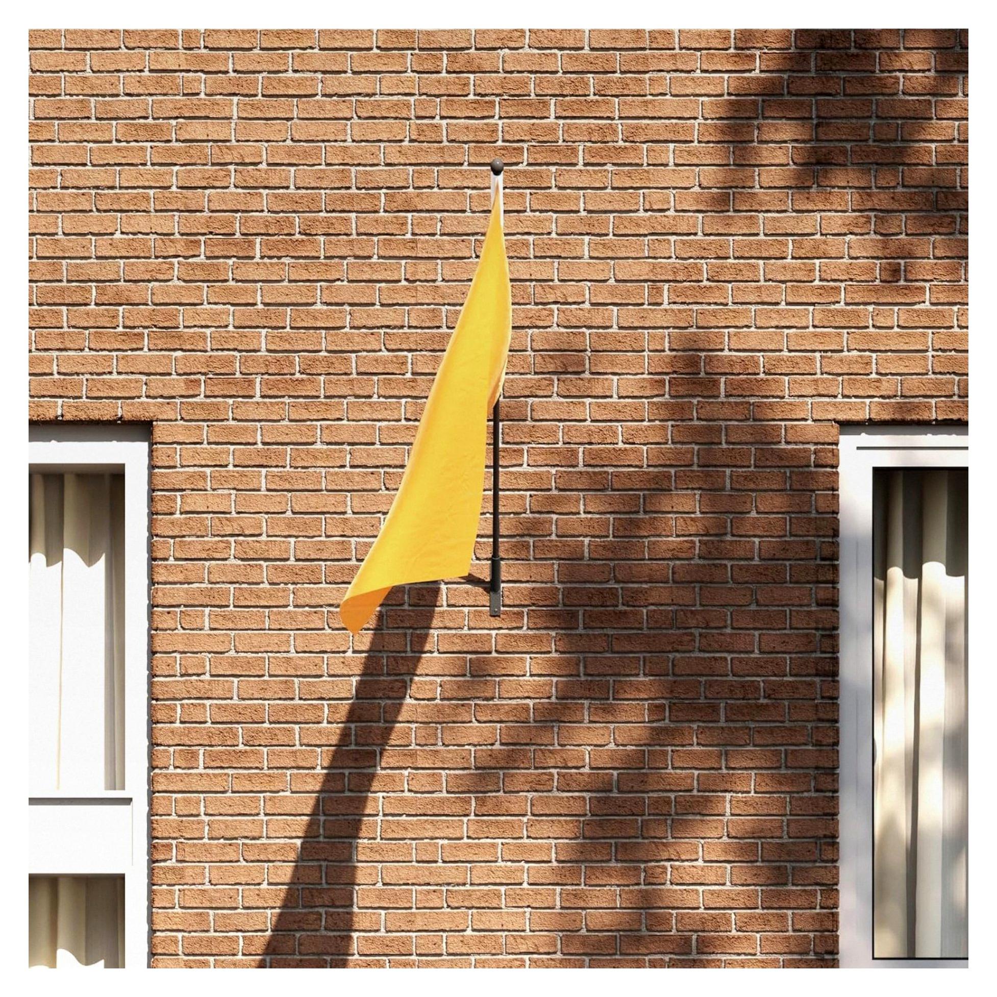 Markenlos Flaggenhalter für 1 Flagge Wandmontage Schwarz Stahl
