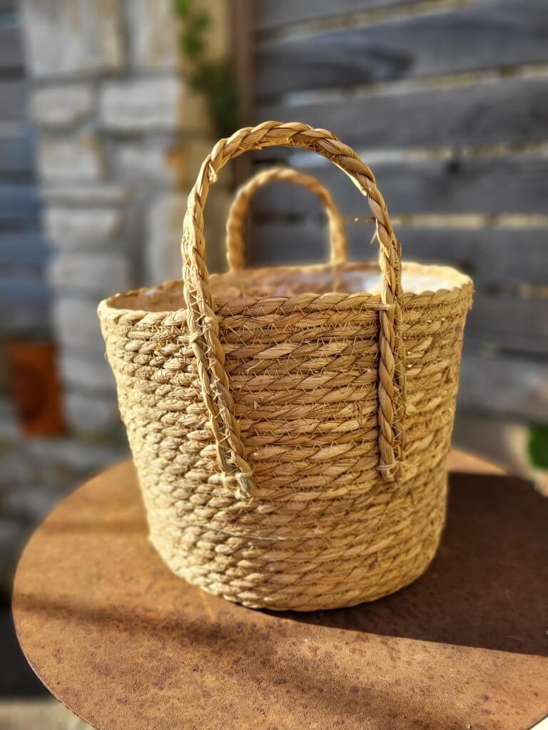 POSIWIO Boho Strohkorb Rapsody zum Bepflanzen Boho Strohkorb Rapsody zum Bepflanzen - d = 35 cm