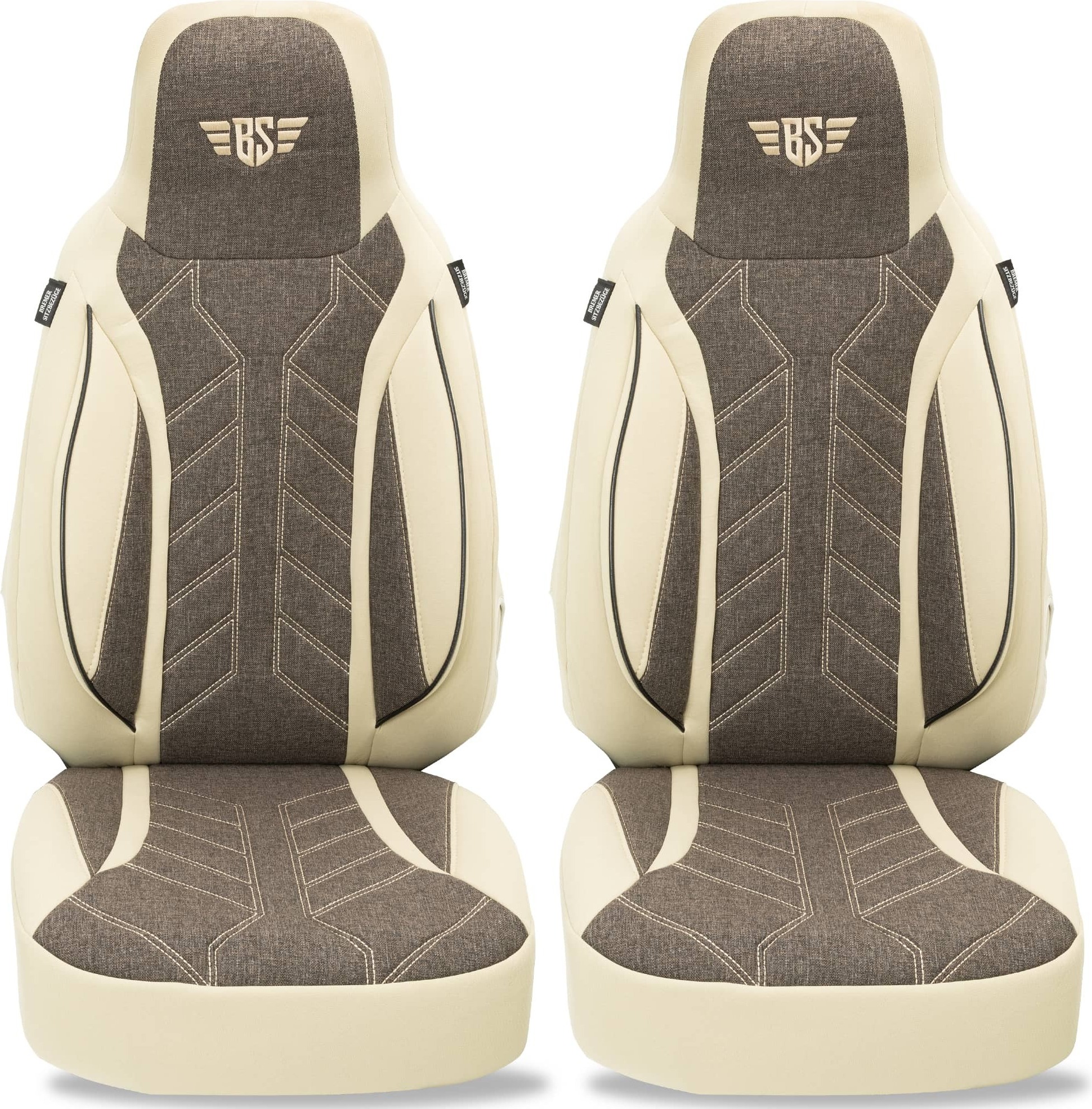 BREMER SITZBEZÜGE Schonbezüge Sitzbezüge für Mercedes Sprinter W906 Bj 2006-18 in Beige/Braun PLKT211