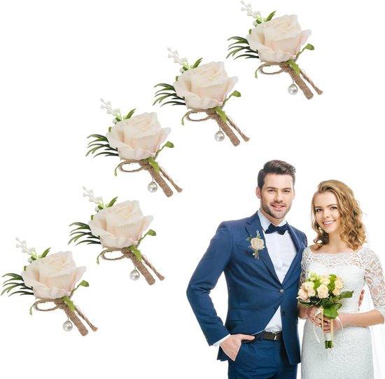OEM 5 Stk. künstliche Blumen-Boutonniere weiß 2026