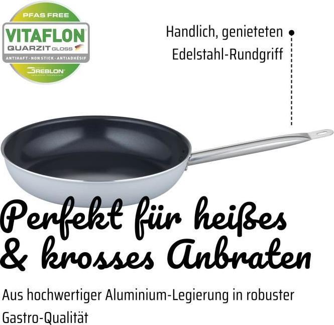 Pfanne GSW PRO BASIC, 28 cm, Induktion, Geschmiedetes Aluminium, Vitaflon Quarzit Beschichtung GSW4005643862660