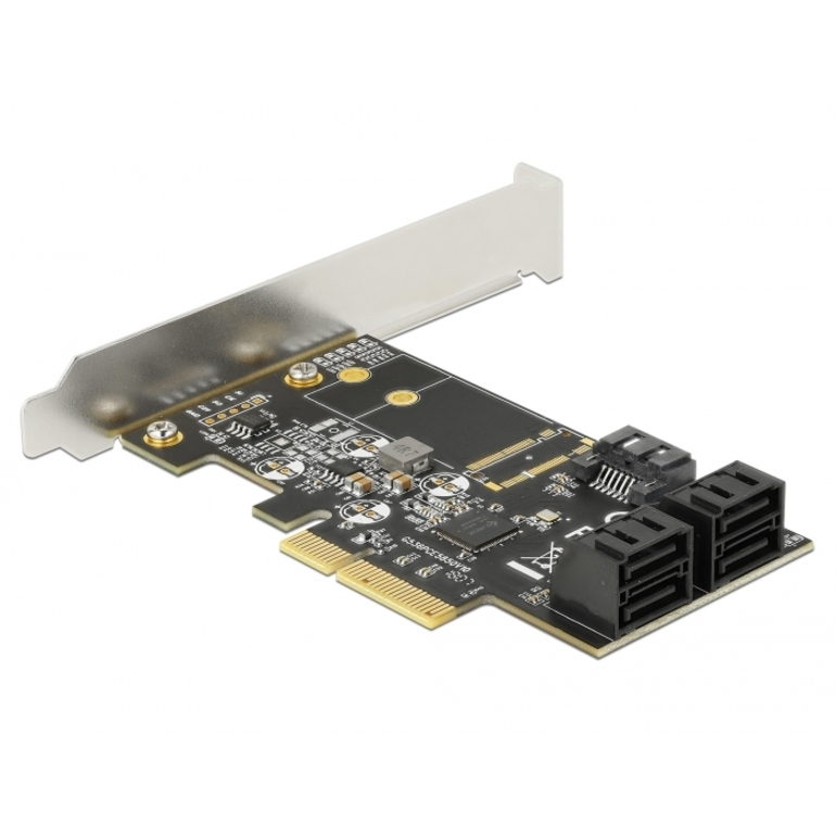 5 Port SATA PCI Express x4 Karte - Low Profile Formfaktor Delock 90395