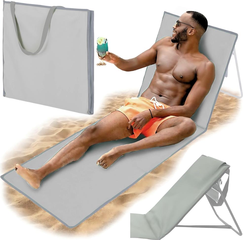 Skladacie plážové lehátko na opaľovanie, záhradný vak na pláž s opierkou chrbta 2 v 1
