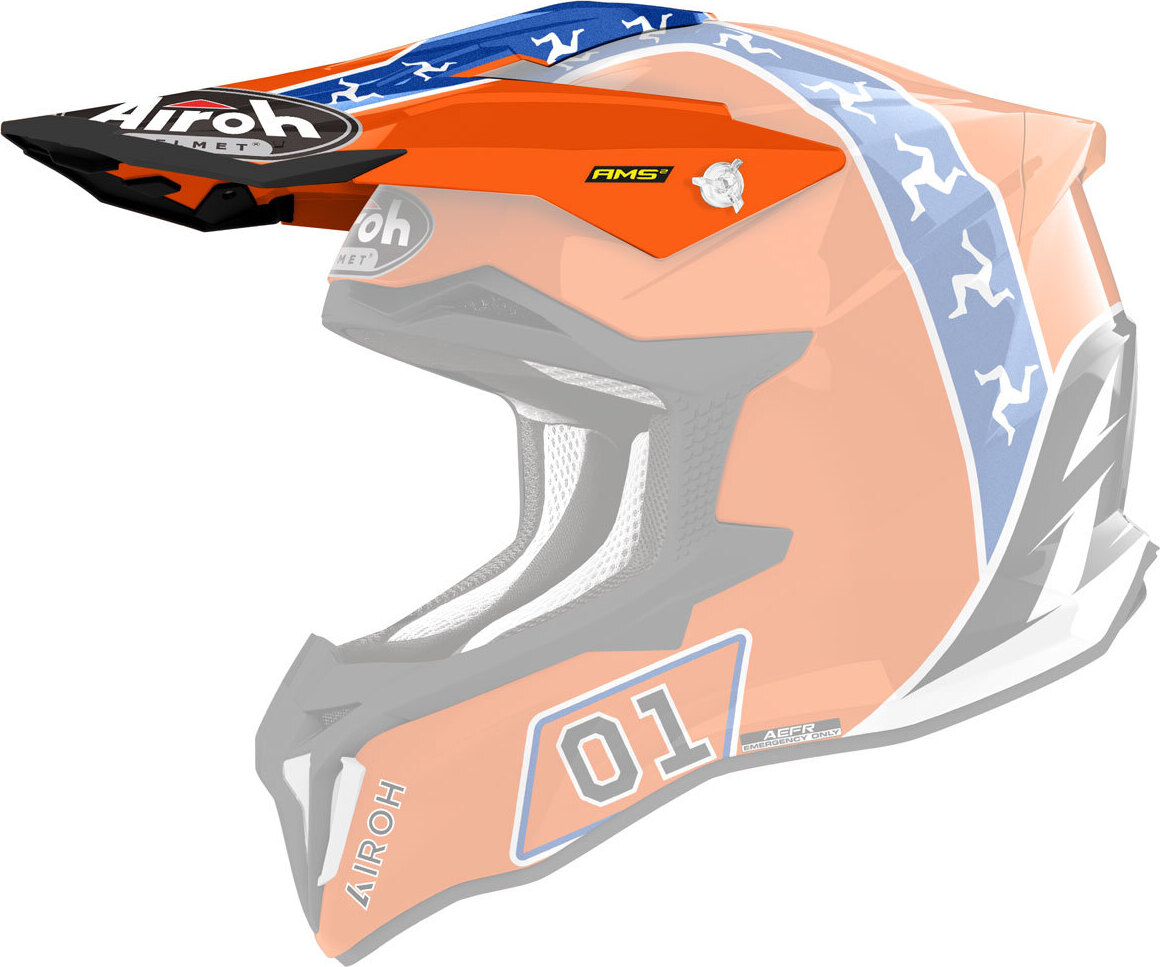 Airoh Helmet Frontino Helm Airoh Strycker Hazzard Orange Blue 7064