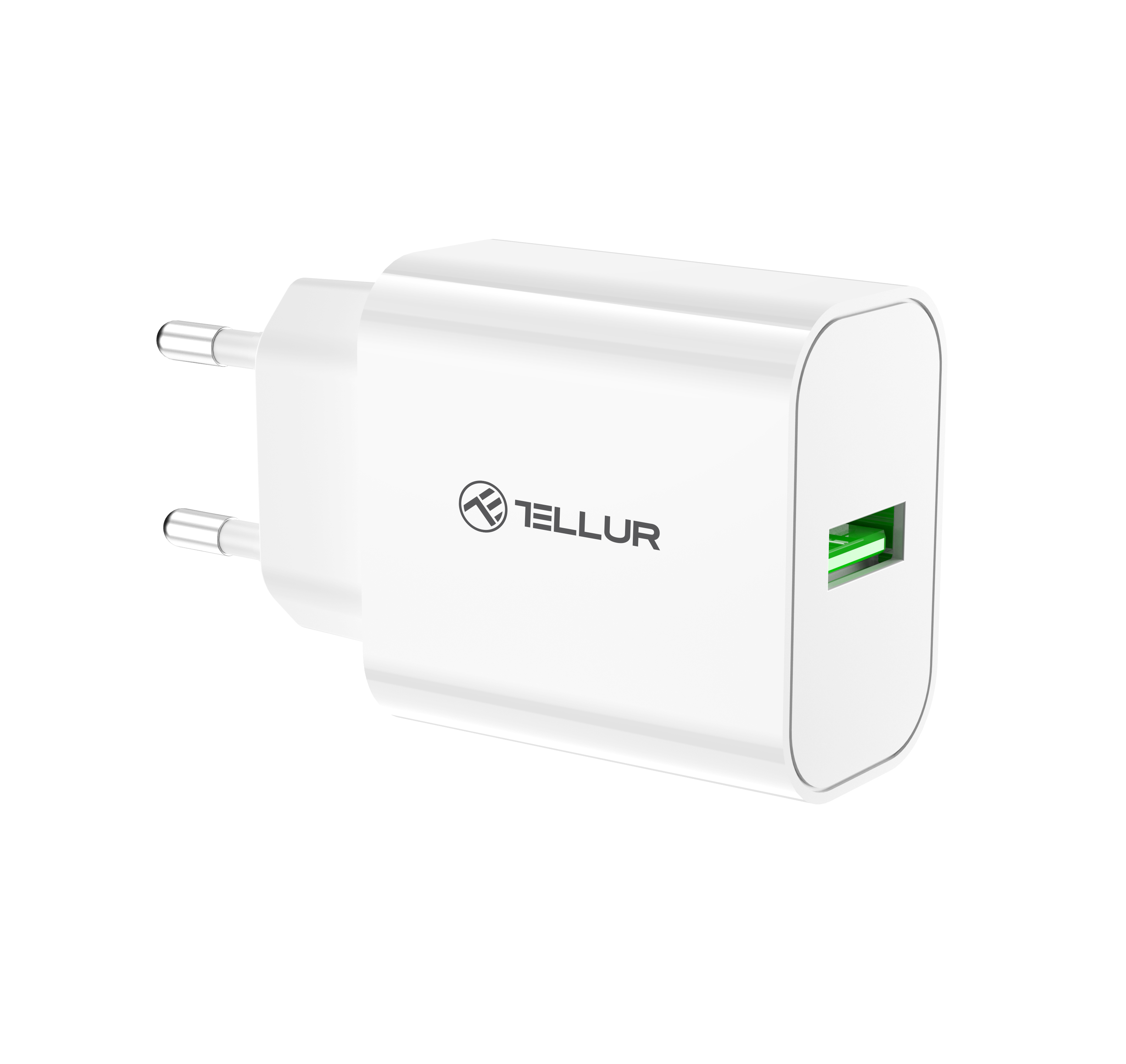 Nástenná nabíjačka Tellur USB-A 18 W s QC3.0, biela